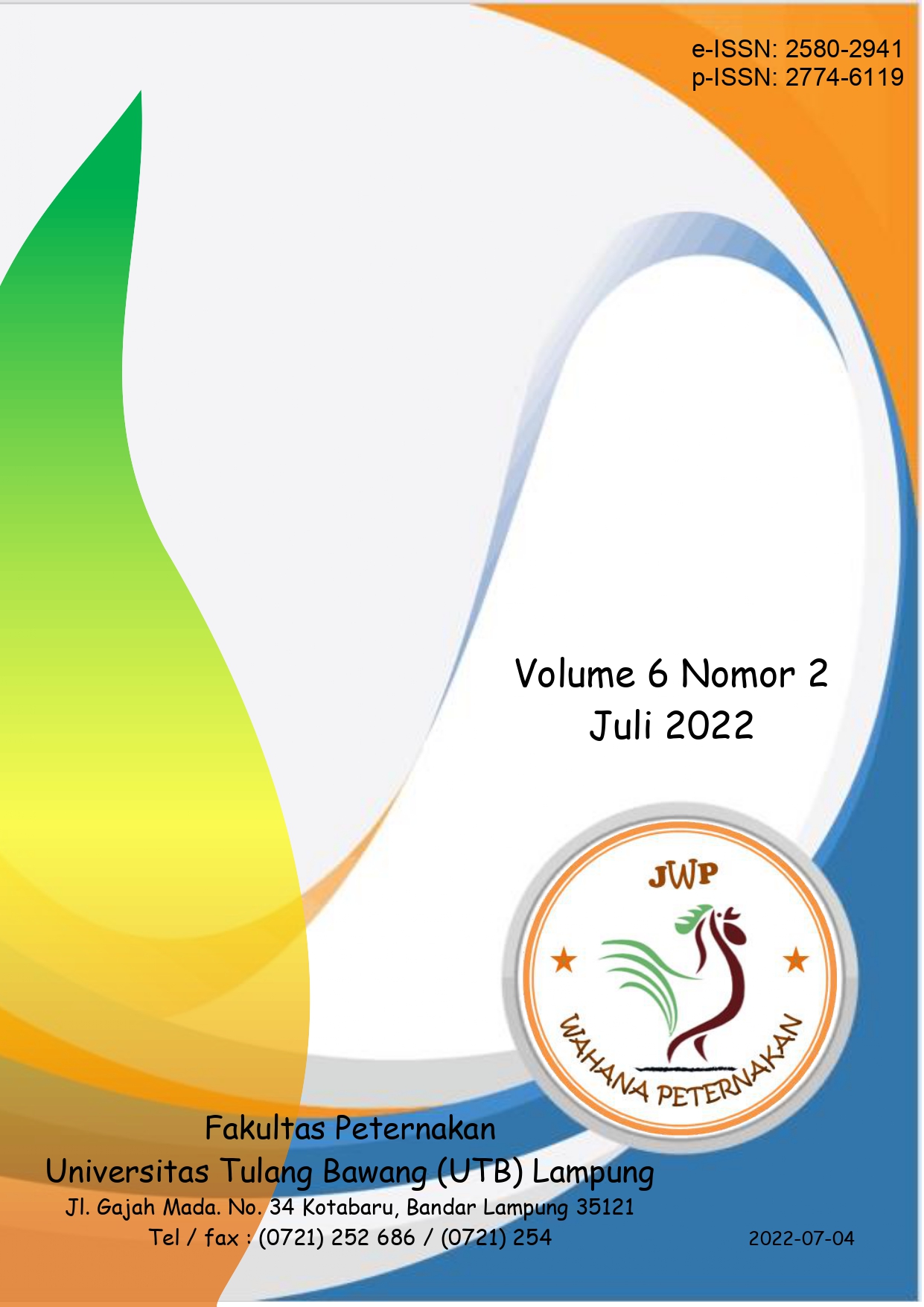 					View Vol. 6 No. 2 (2022): Wahana Peternakan
				