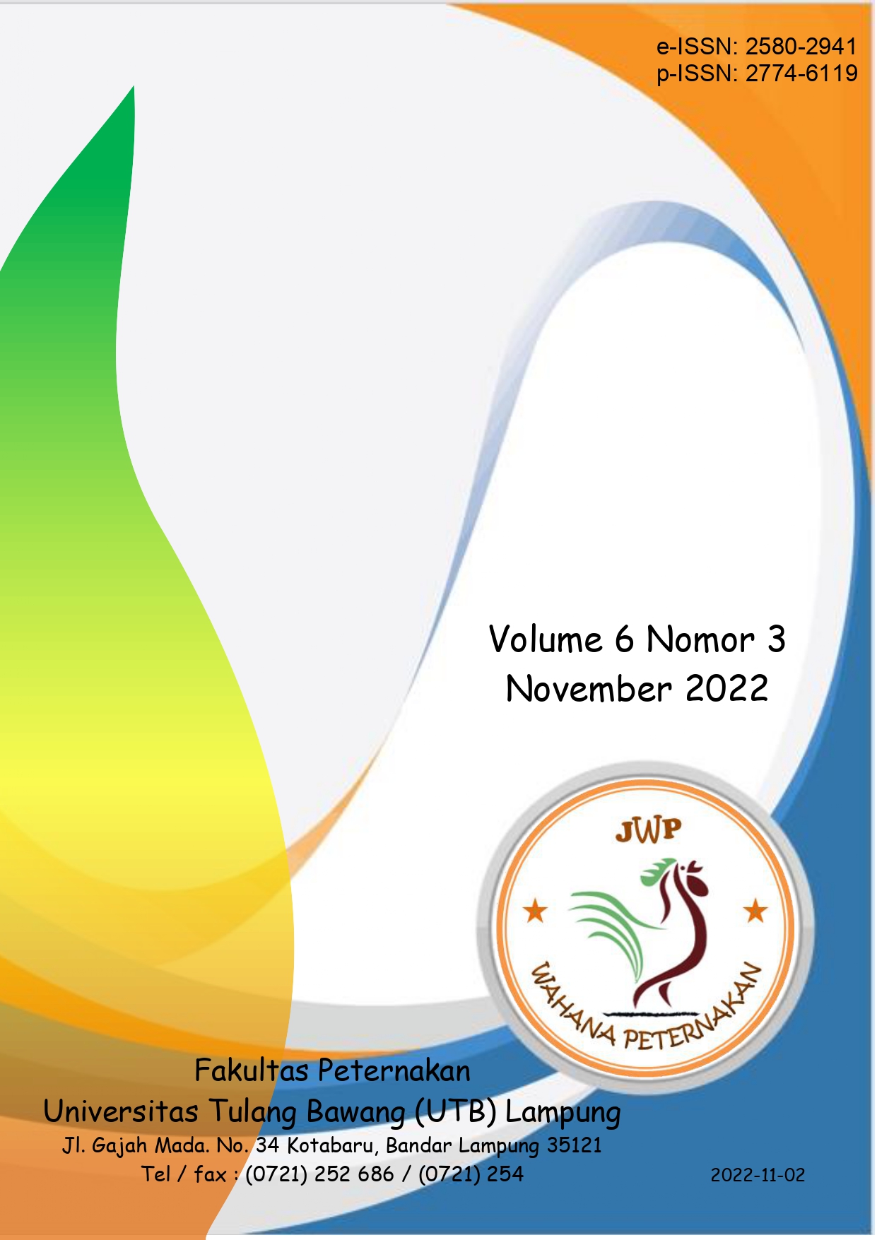 					View Vol. 6 No. 3 (2022): Wahana Peternakan
				