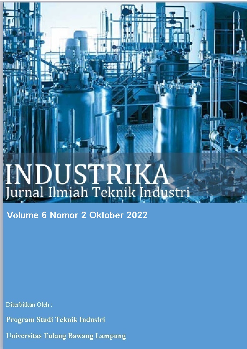 					View Vol. 6 No. 2 (2022): Industrika: Jurnal Ilmiah Teknik Industri
				