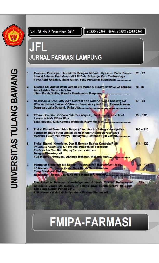 					View Vol. 8 No. 2 (2019): JFL: Jurnal Farmasi Lampung
				
