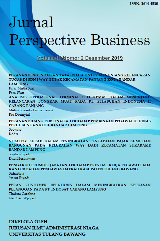 					View Vol. 3 No. 2 (2019): Jurnal Perspective Business
				