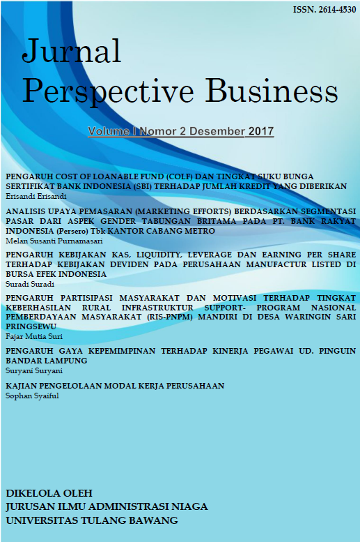 					View Vol. 1 No. 2 (2017): Jurnal Perspective Business
				
